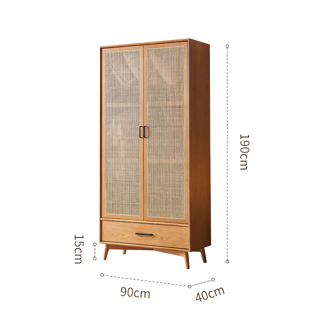 Vernon Rattan Wardrobe, Solid Wood - Image 5