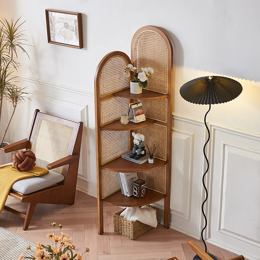 Vicente Triangle Bookshelf, Rattan - Image 3