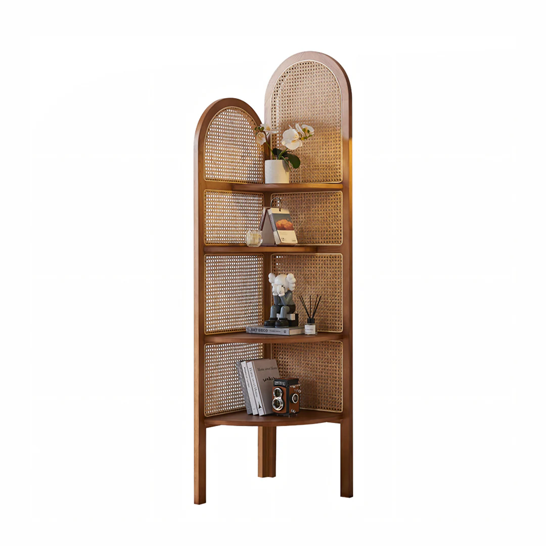 Vicente Triangle Bookshelf, Rattan - Image 4