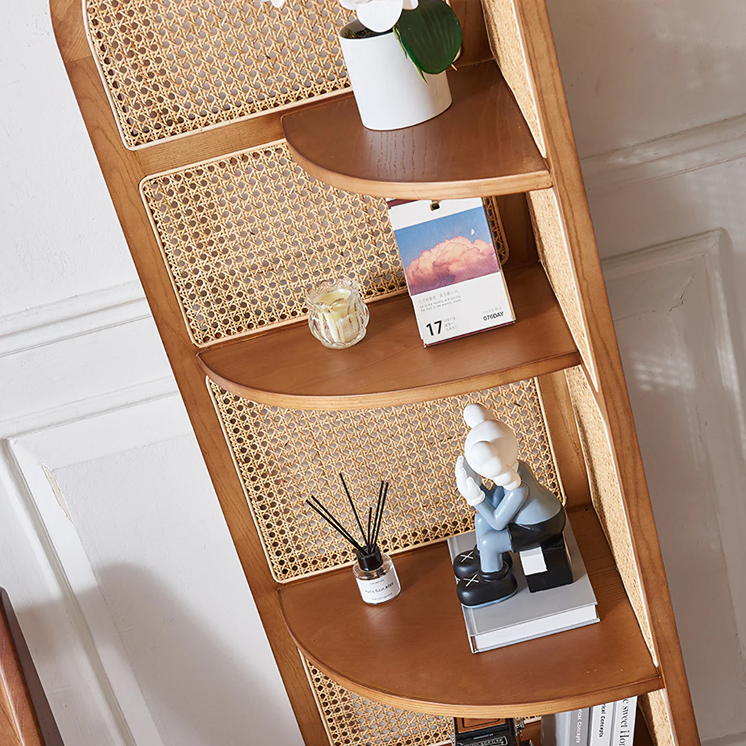 Vicente Triangle Bookshelf, Rattan - Image 5