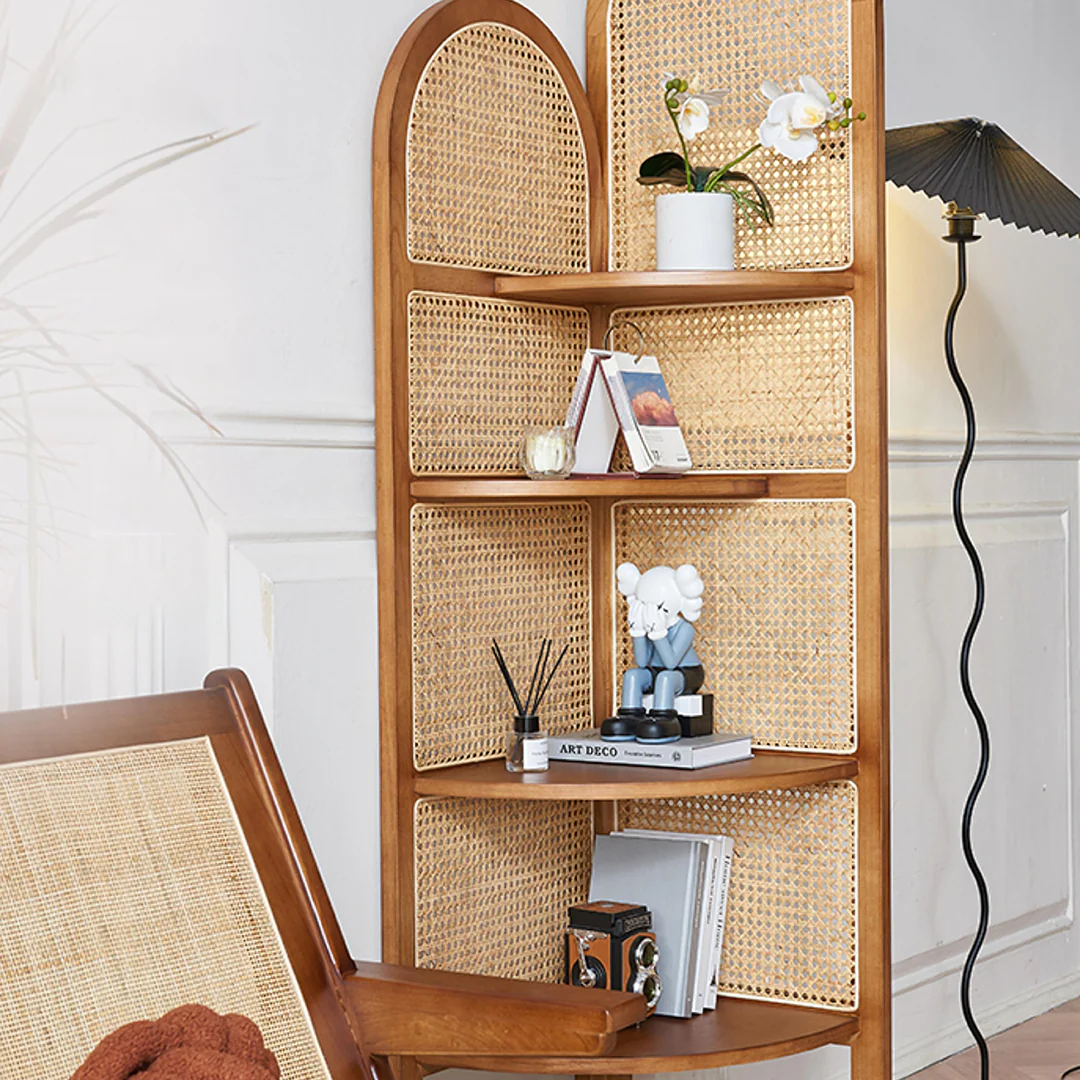 Vicente Triangle Bookshelf, Rattan - Image 6