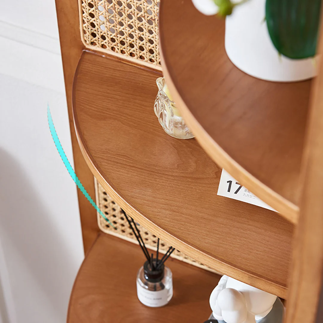 Vicente Triangle Bookshelf, Rattan - Image 7