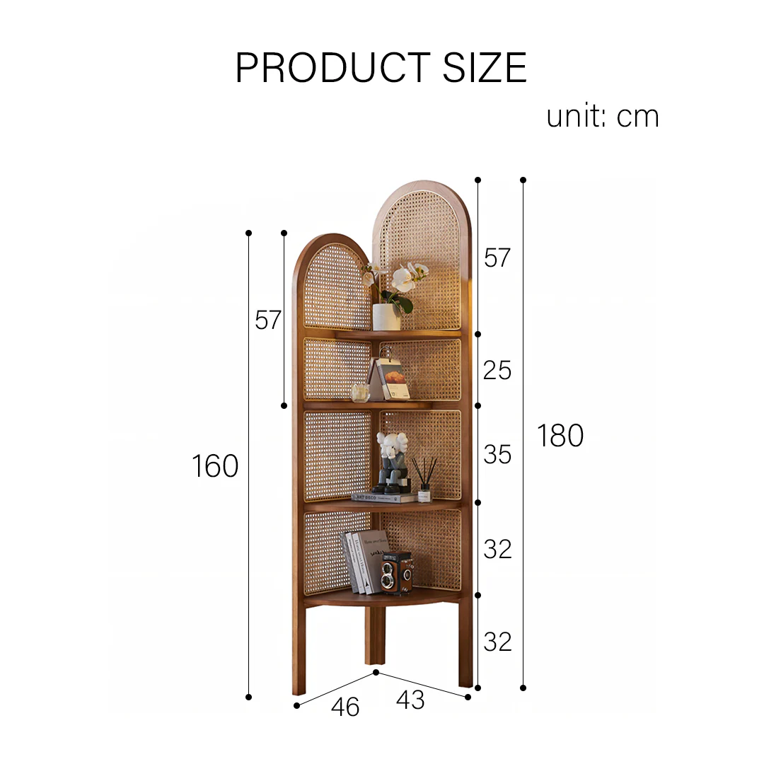 Vicente Triangle Bookshelf, Rattan - Image 9