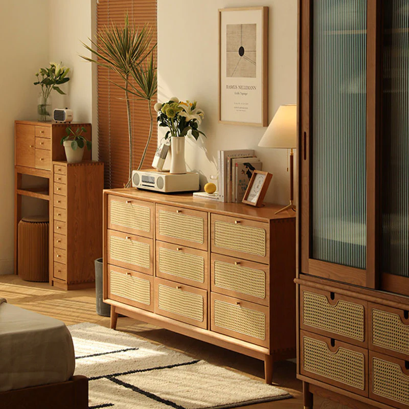 Vivian Cabinet, Rattan & Wood - Image 3