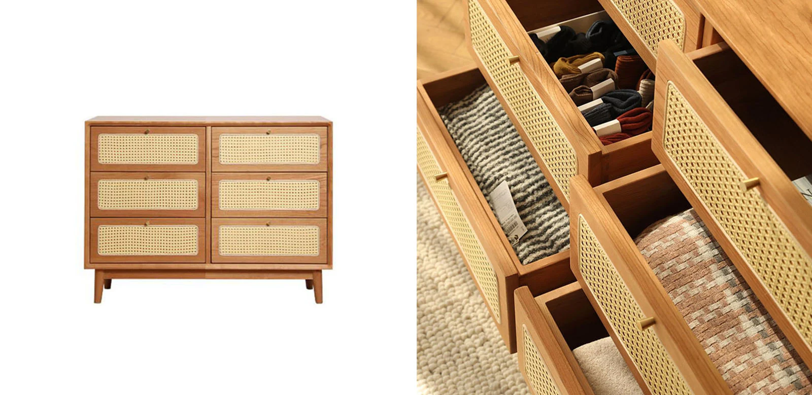 Vivian Cabinet, Rattan & Wood - Image 6