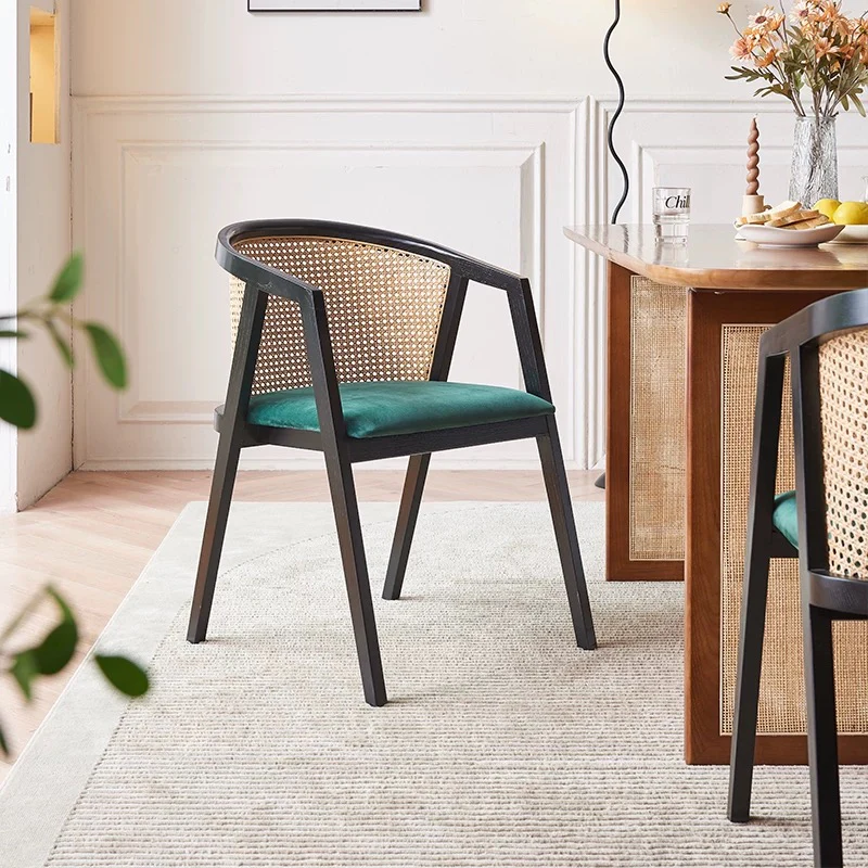 Waldron Rattan Dining Table Set, Solid Wood & Rattan - Image 6