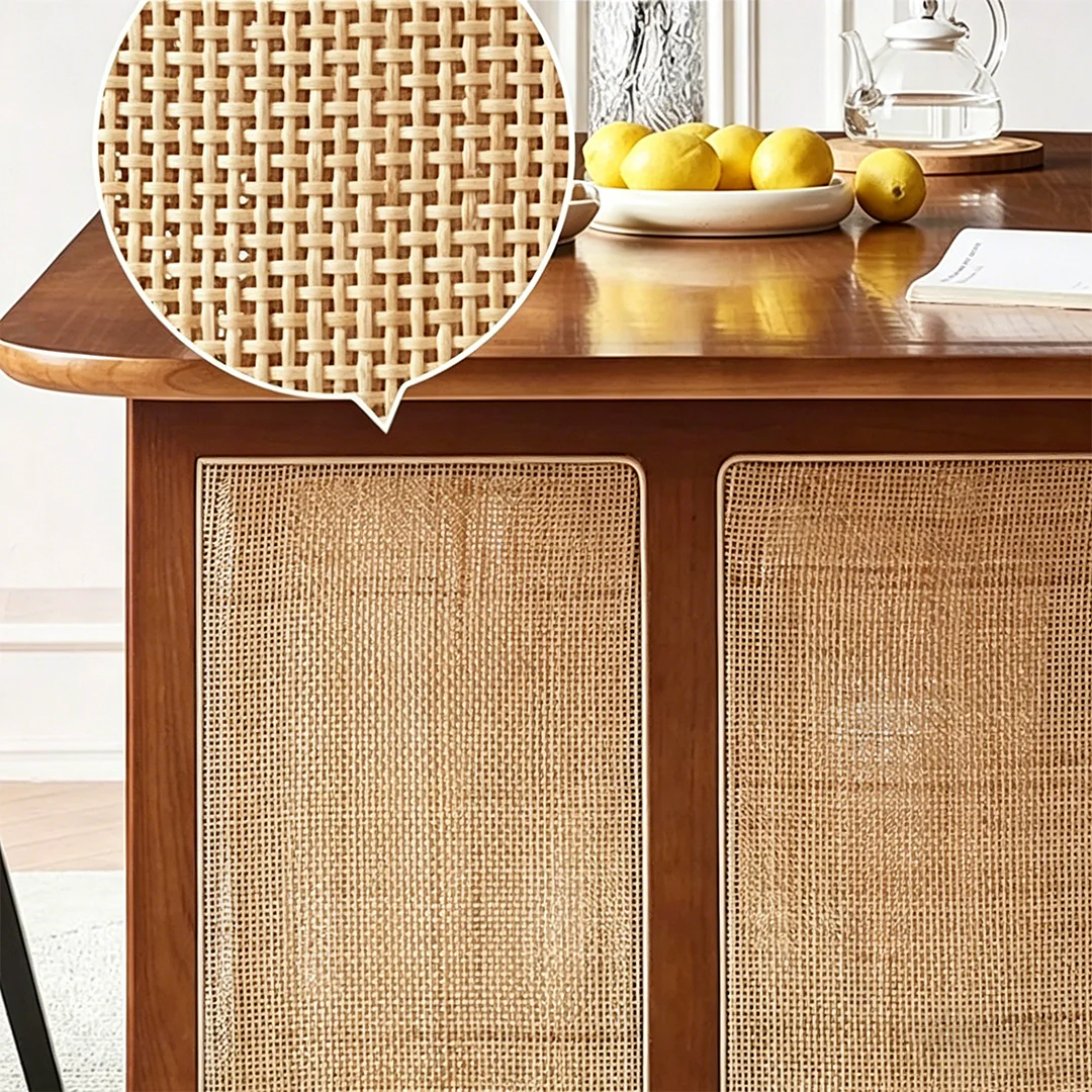 Waldron Rattan Dining Table Set, Solid Wood & Rattan - Image 7
