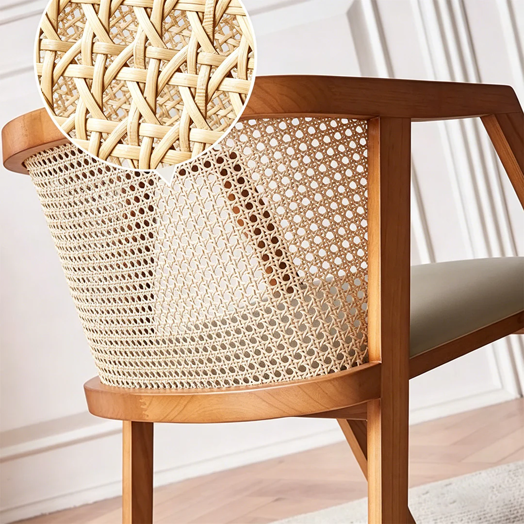 Waldron Rattan Dining Table Set, Solid Wood & Rattan - Image 8