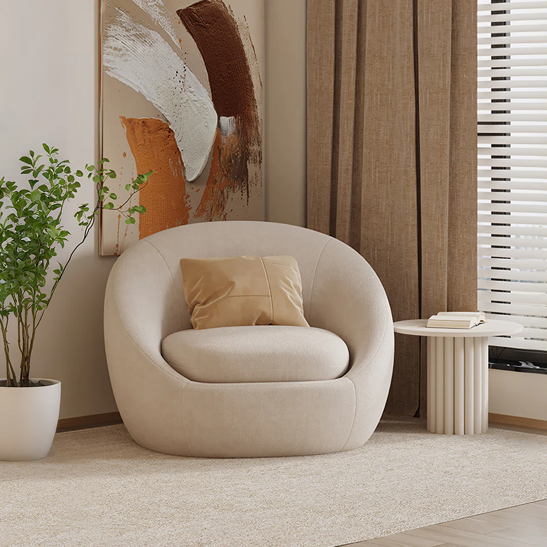 Watanabe Round Lounge Chair, Green Or White - Image 3