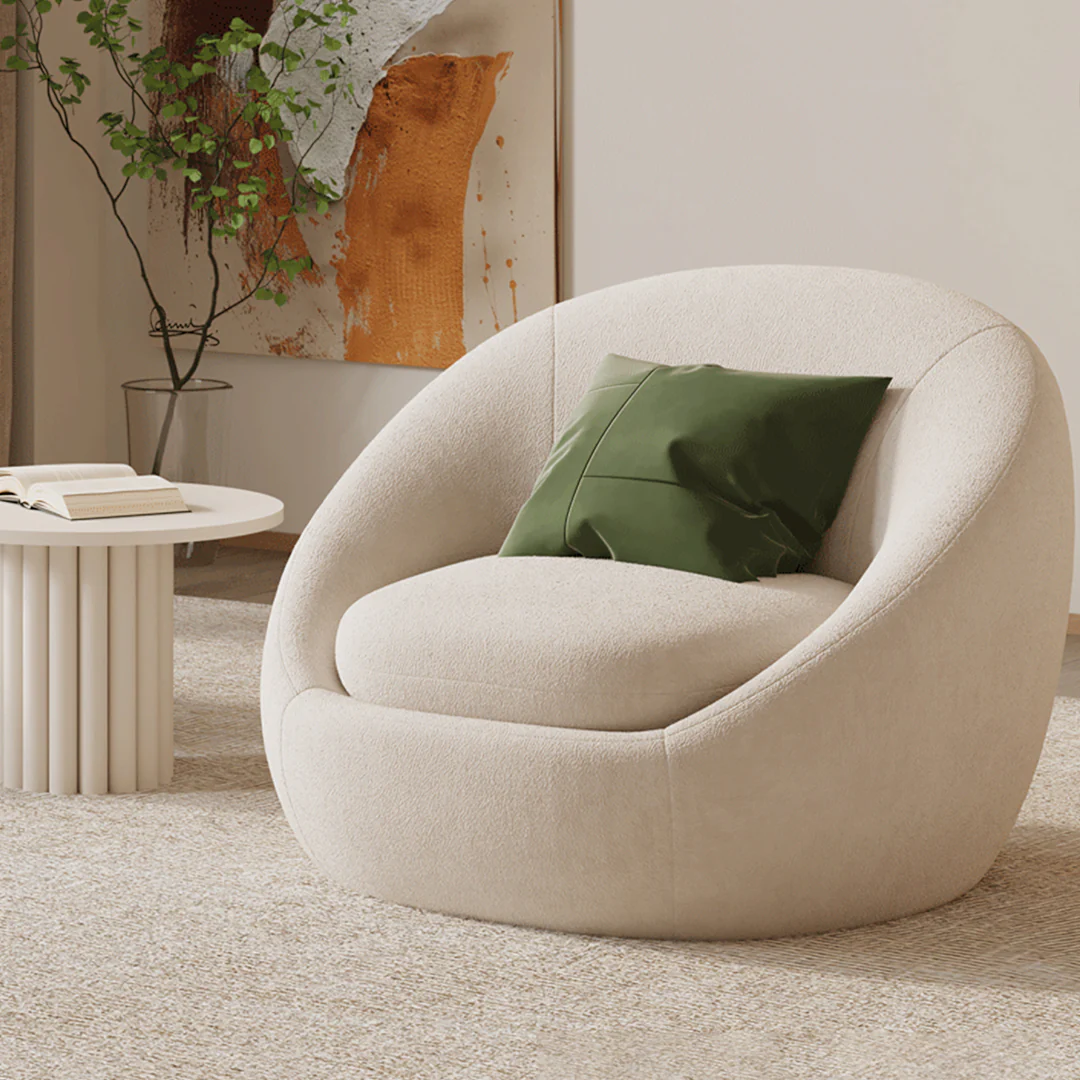 Watanabe Round Lounge Chair, Green Or White - Image 5
