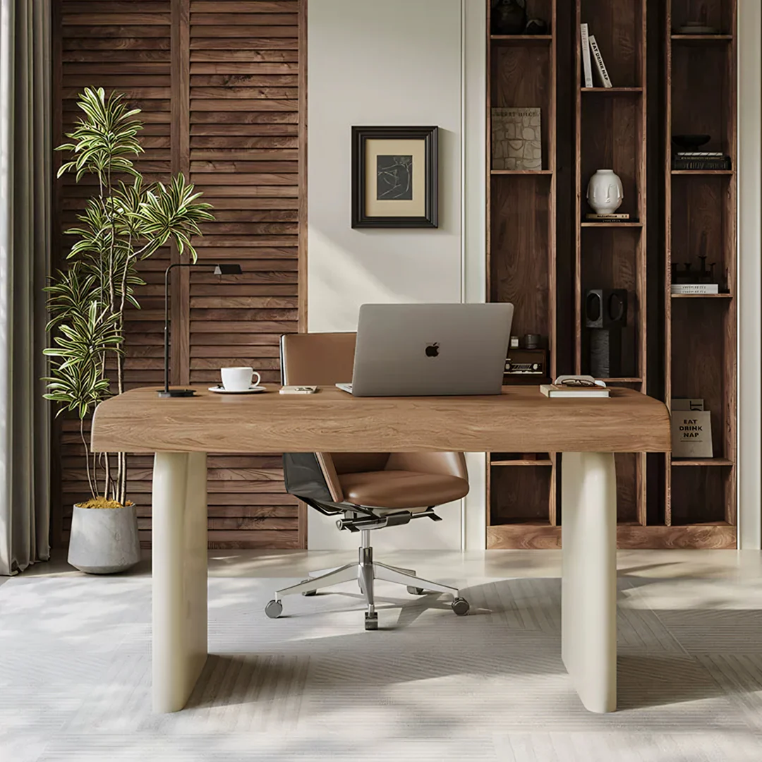 Watson Office Desk With Drawers, Solid Wood - Image 2