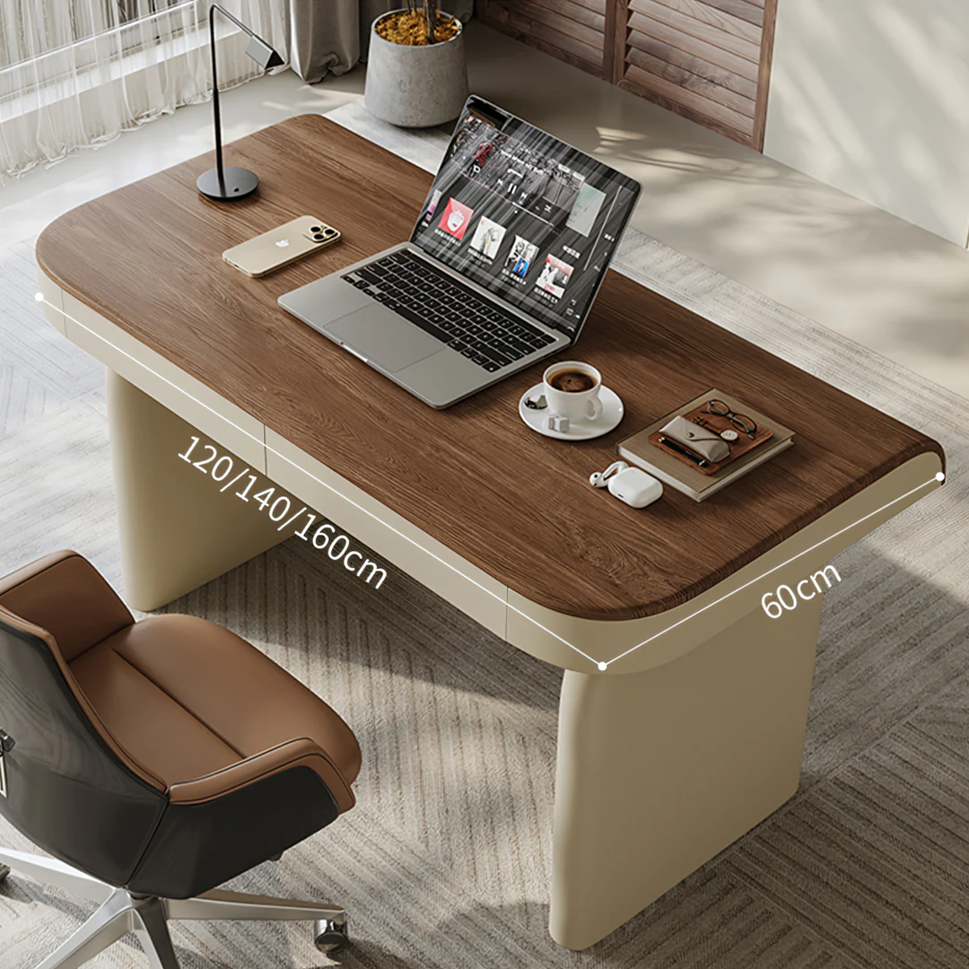 Watson Office Desk With Drawers, Solid Wood - Image 5