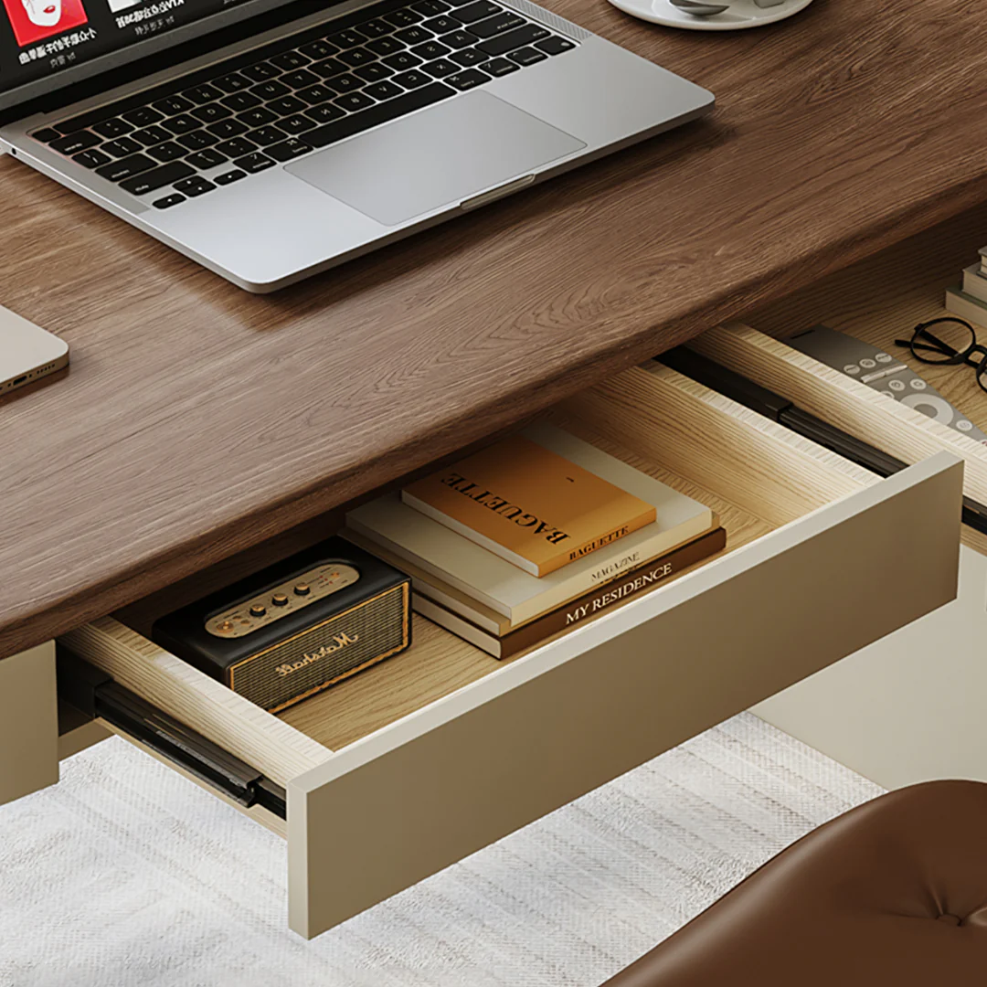 Watson Office Desk With Drawers, Solid Wood - Image 7