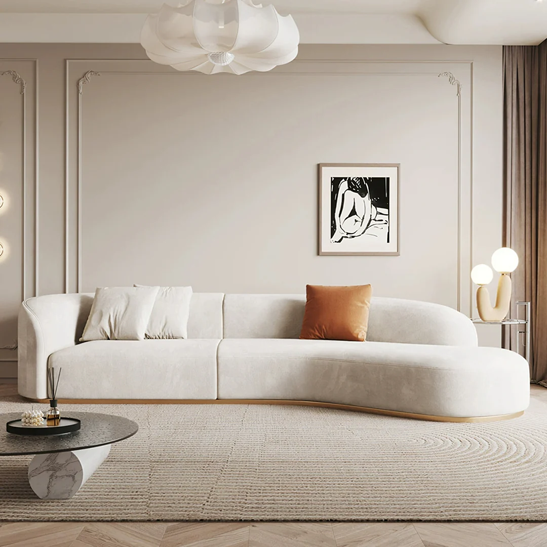 Welby Three Seater, Four Seater Curved Sofa, Velevt - Image 4