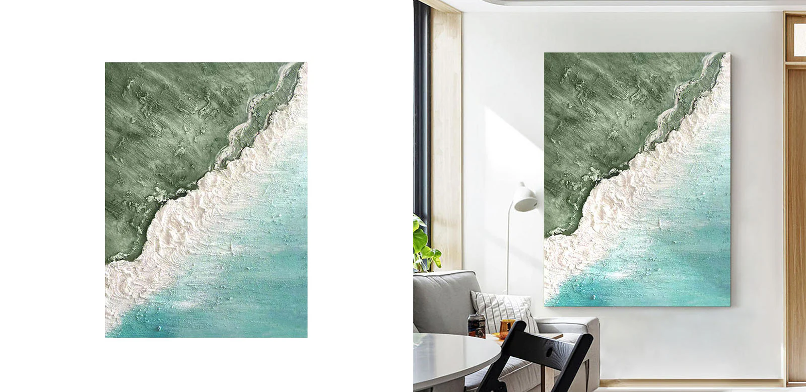 White Coastline Framed Wall Art Print Multiple Size - Image 5