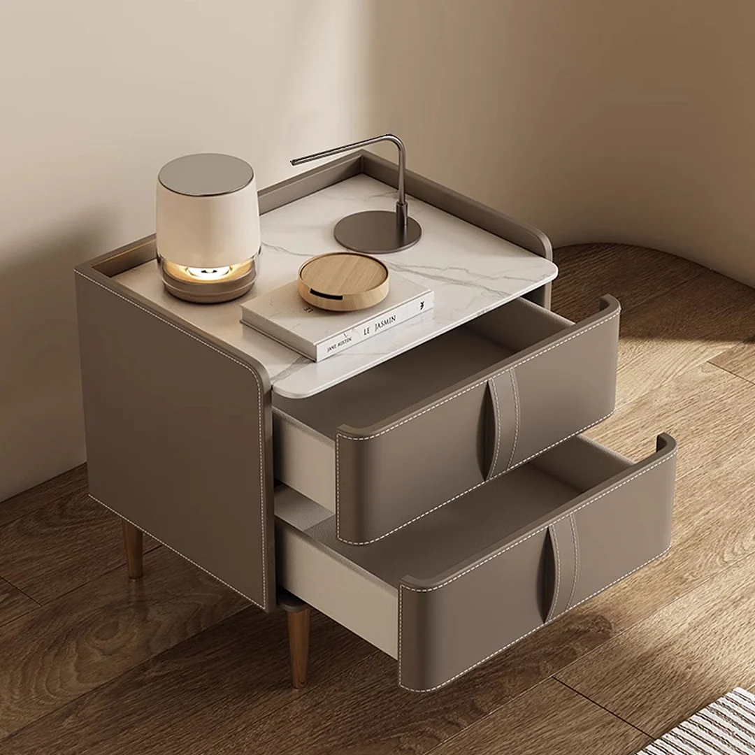 Yano Bedside Table, Solid Wood, Brown - Image 2