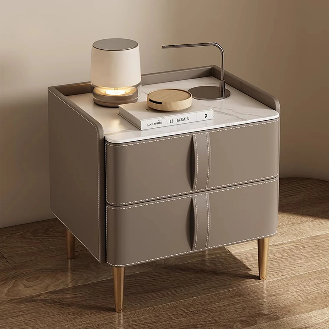 Yano Bedside Table, Solid Wood, Brown - Image 3