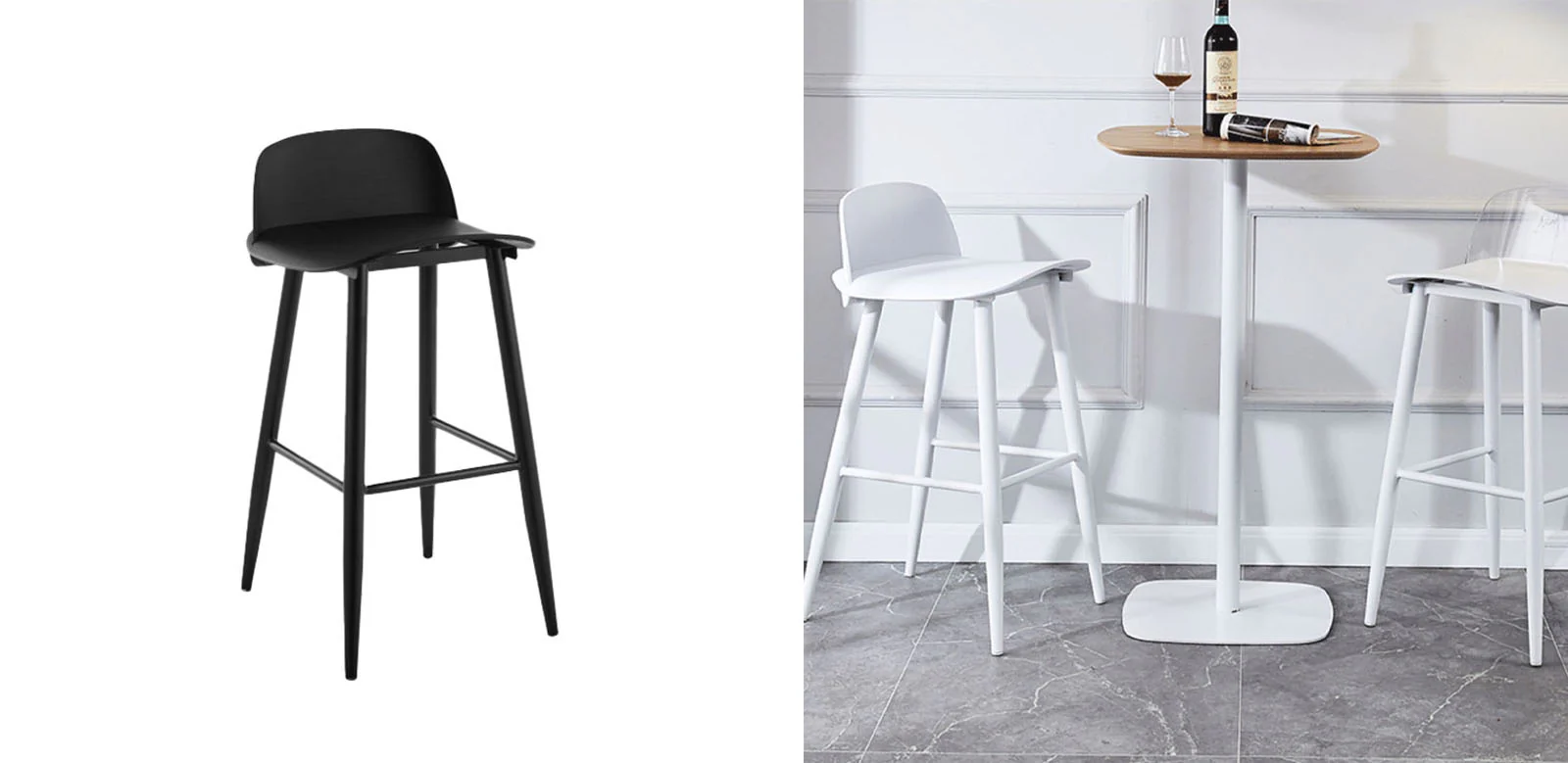 Yves Nordic Bar Stool, Woonden Leg - Image 5