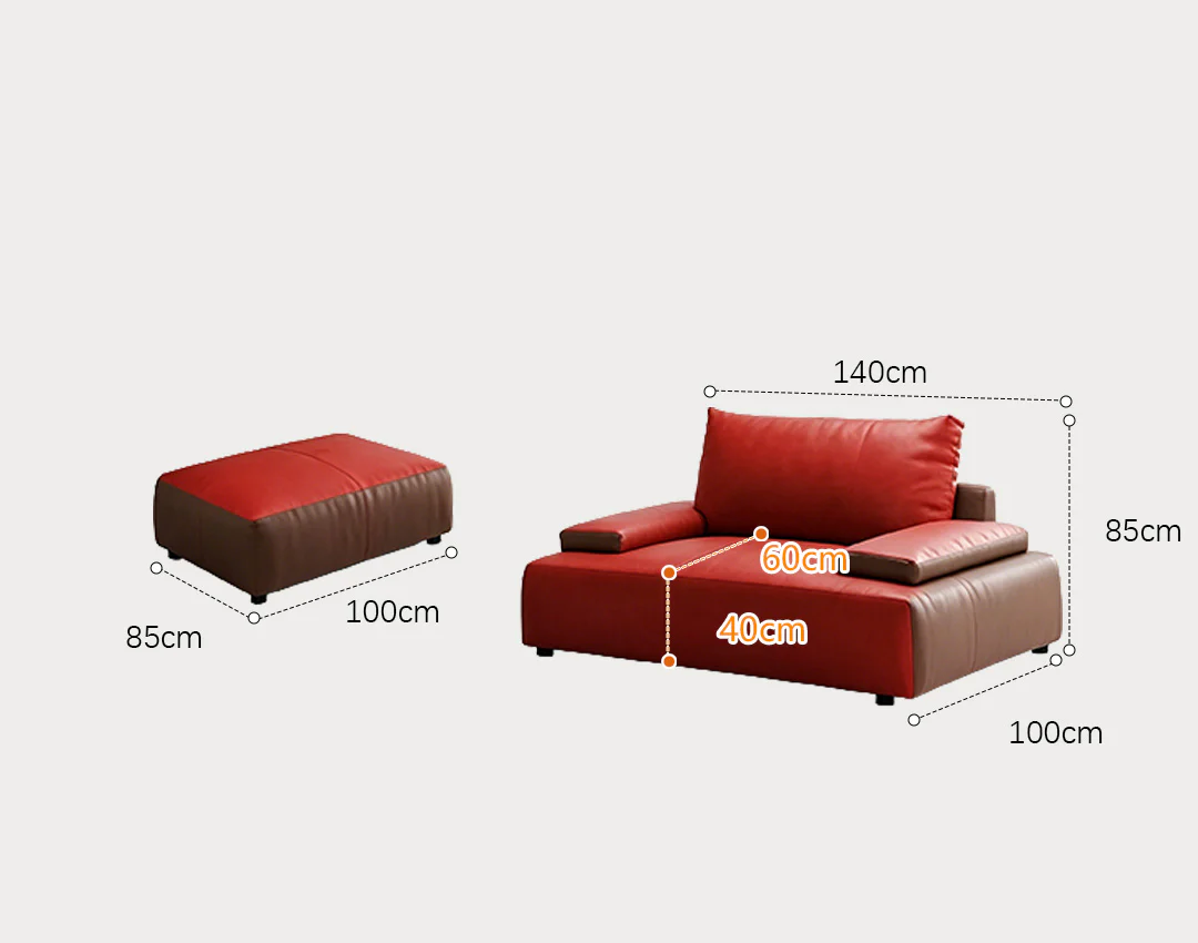 Zane Two Seater Sofa, Three Seater Sofa, Real Leather - Image 11