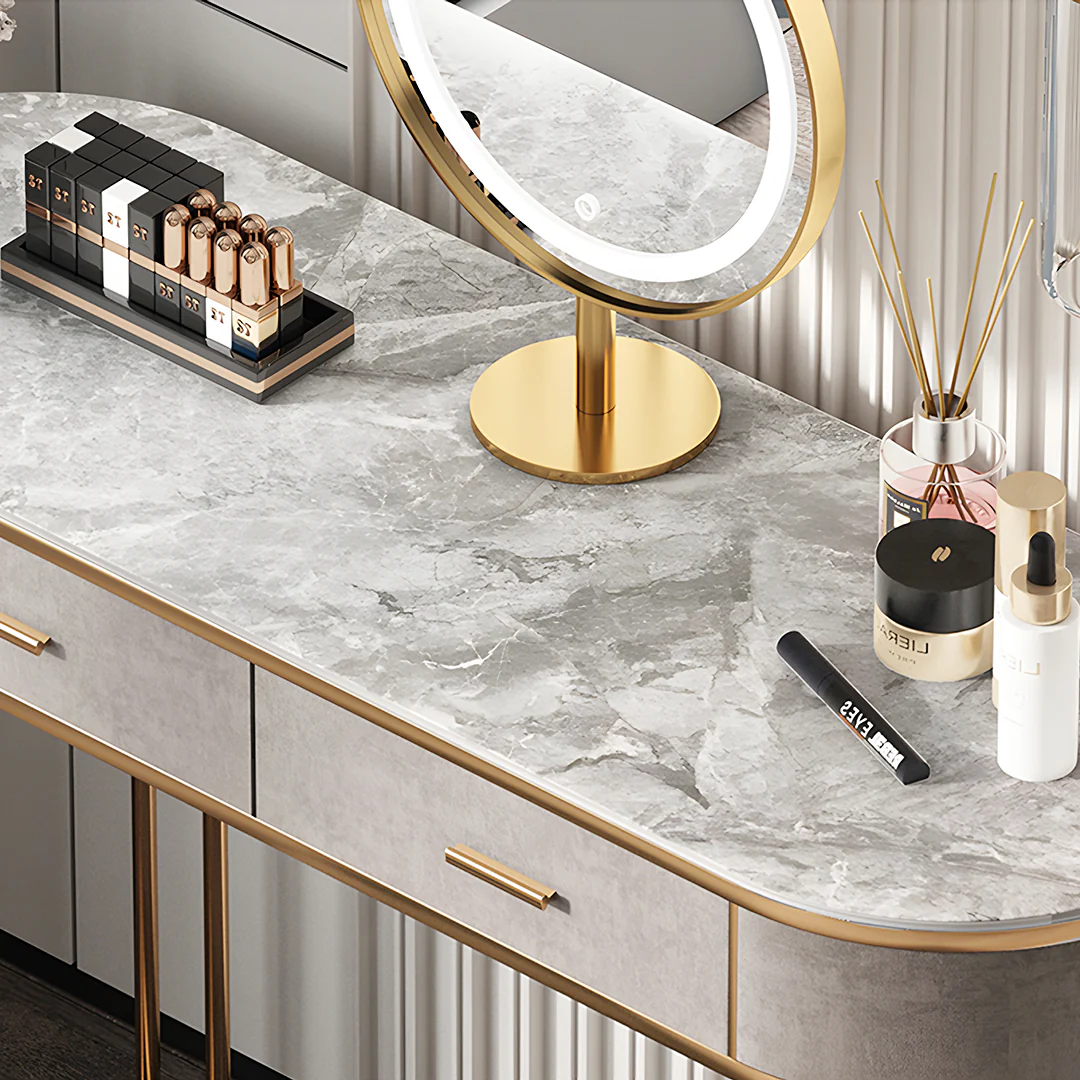 Zoey Dressing Table With LED Mirror, Grey - Image 5