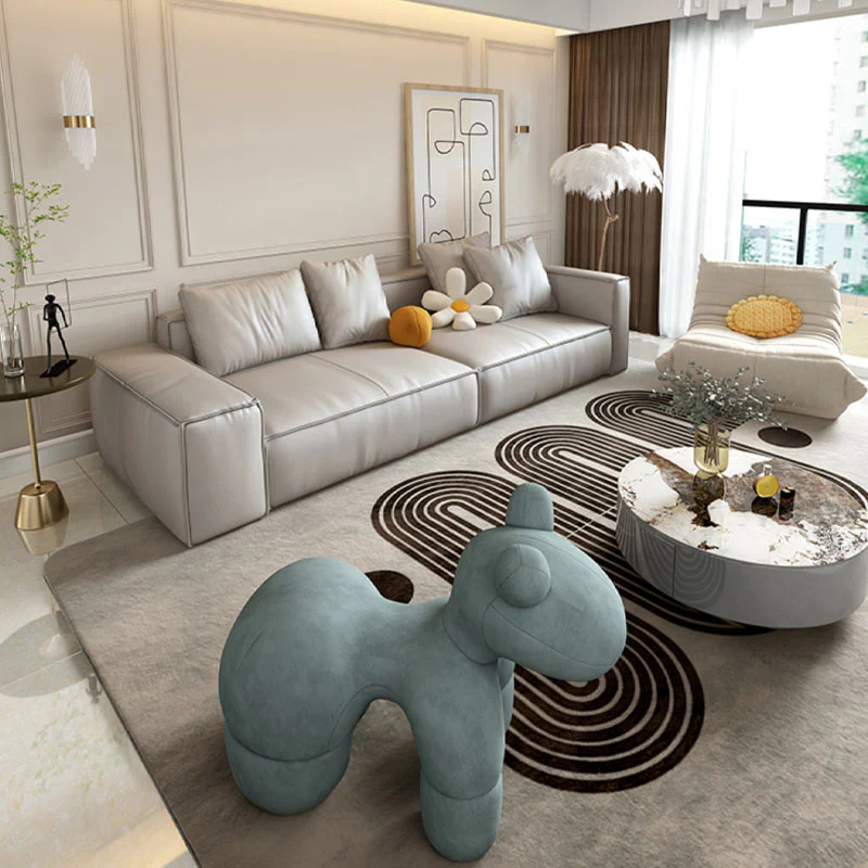 Zora Four Seater Corner Sofa, Real Leather, Beige - Image 3