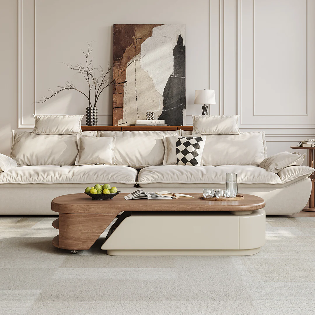 Zubair Oval Extendable Coffee Table With Storage - Image 3